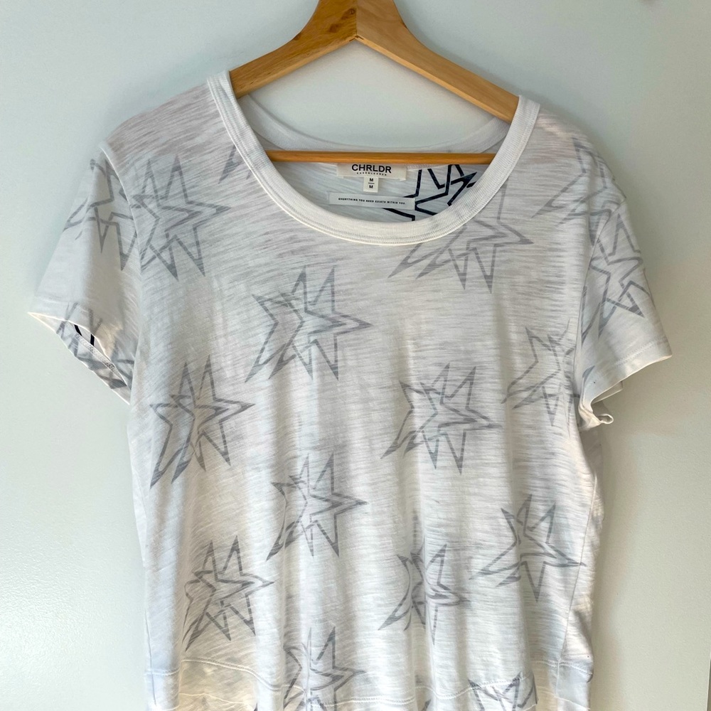 CHRLDR reverse printed asymmetrical star t-shirt